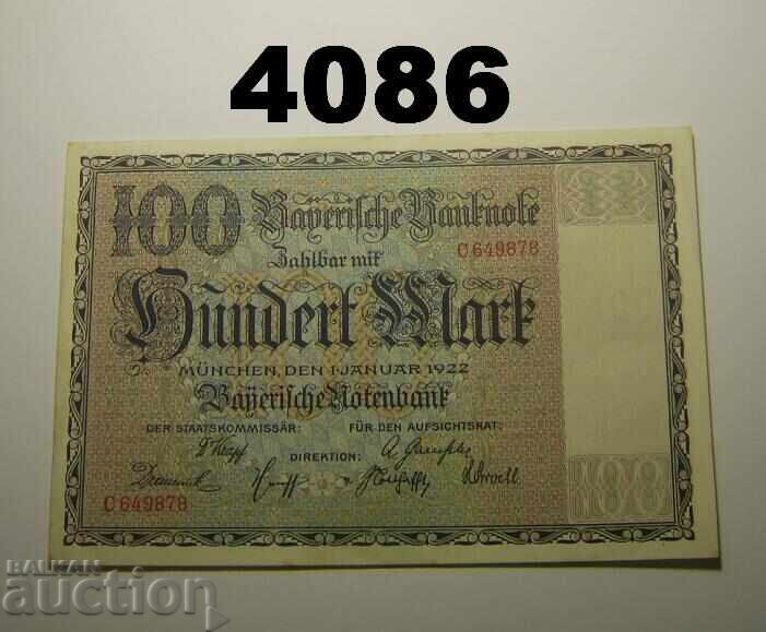 Γερμανία 100 μάρκα 1922 Bayerische Notenbank