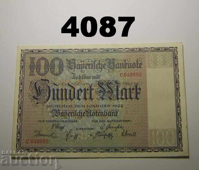 Γερμανία 100 μάρκα 1922 Bayerische Notenbank