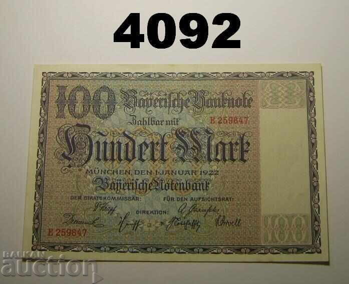 Γερμανία 100 μάρκα 1922 Bayerische Notenbank