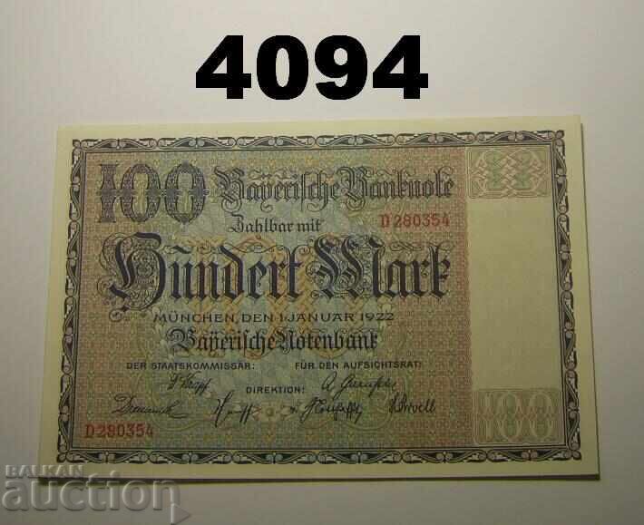 Germania 100 mărci 1922 Bayerische Notenbank