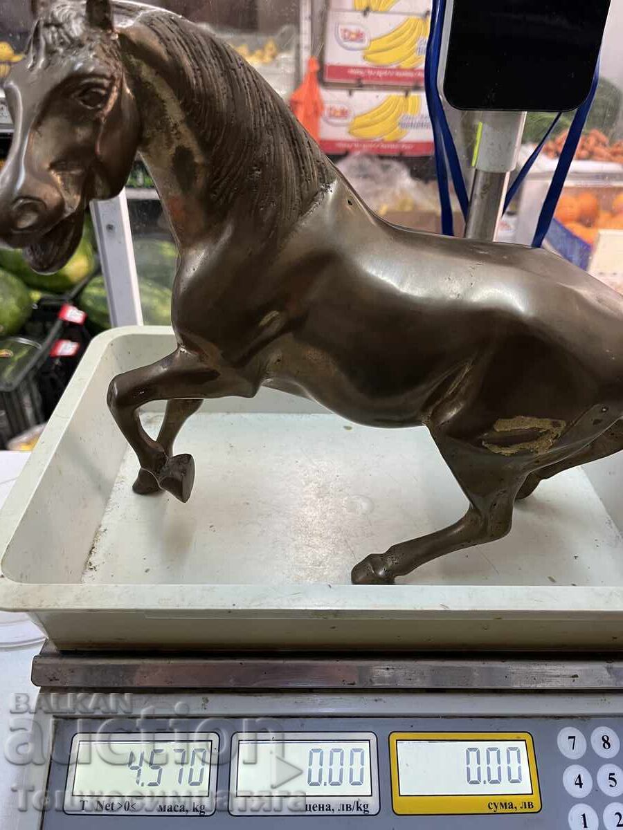 Statuetă mare din bronz reprezentând un cal - 4.5 kg - 7