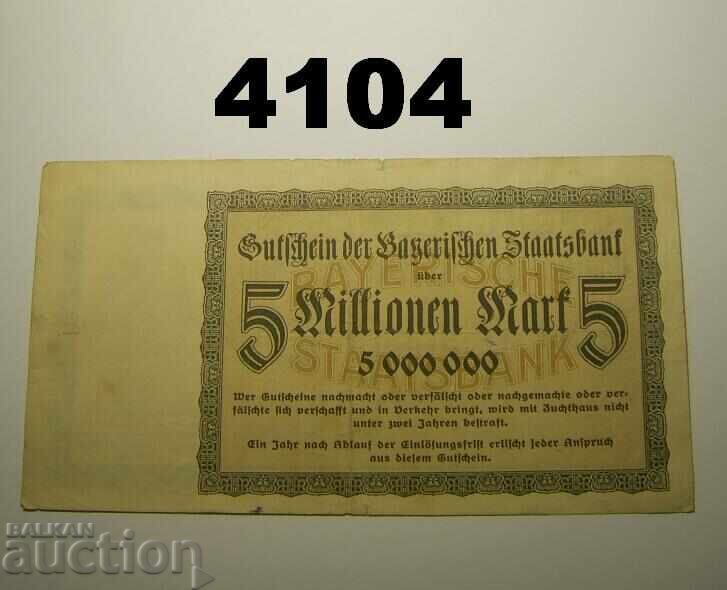 Γερμανία 5 εκατομμύρια μάρκα 1923 Bayerische Staatsbank με τιμή € 1.50 | 2.93 BGN