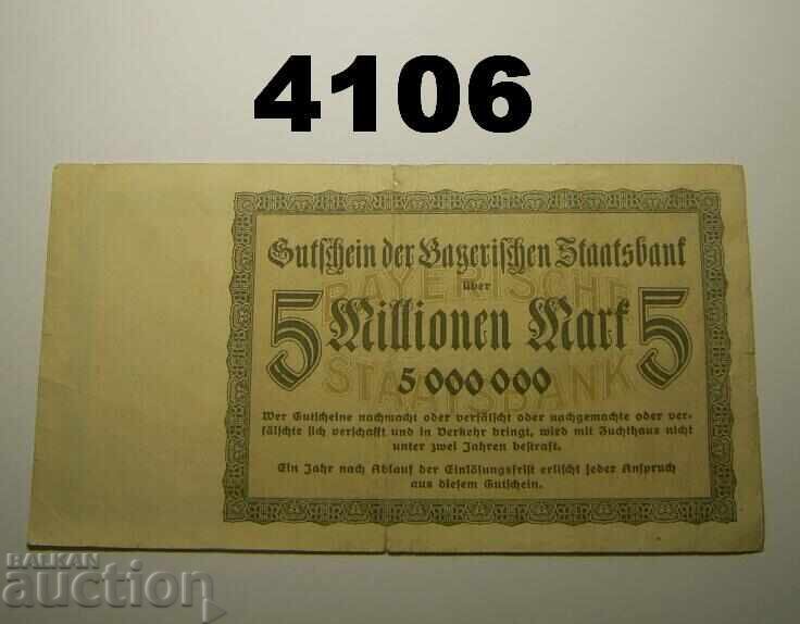 Germania 5 milioane mărci 1923 Bayerische Staatsbank cu preț € 1.00 | 1.96 BGN