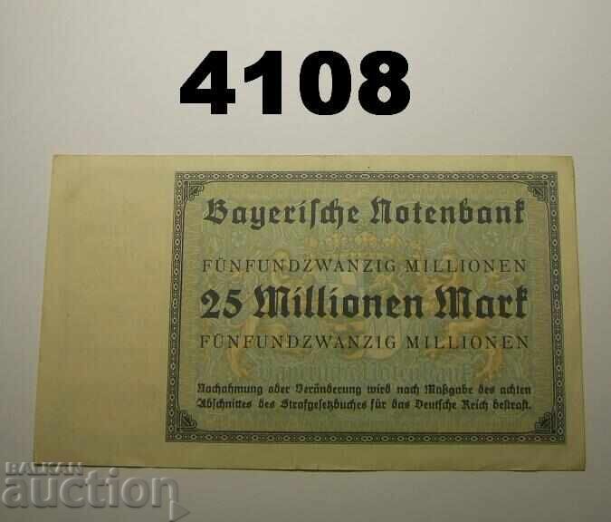 Γερμανία 25 εκατομμύρια μάρκα 1923 Bayerische Notenbank με τιμή € 10.00 | 19.56 BGN