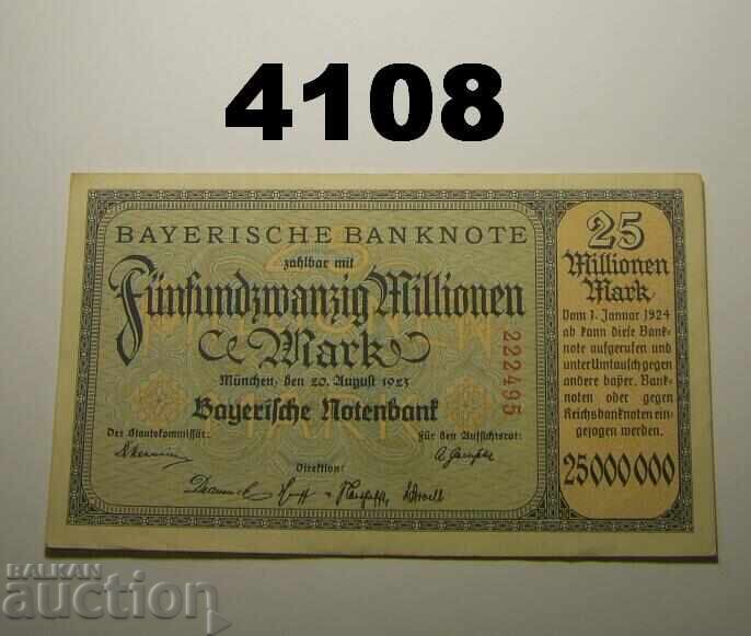 Γερμανία 25 εκατομμύρια μάρκα 1923 Bayerische Notenbank