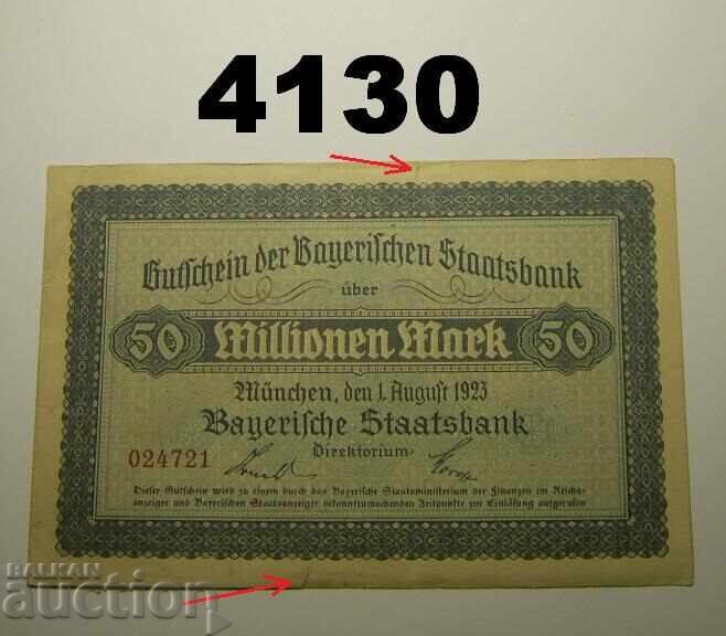 Germania 50 milioane mărci 1923 Bayerische Staatsbank