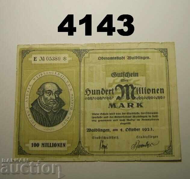 Waiblingen 100 milioane marci 1923 Germania