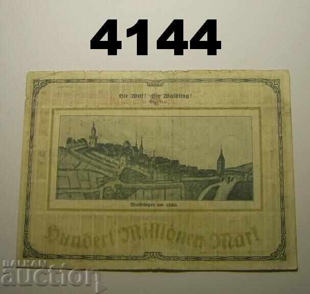 Waiblingen 100 milioane marci 1923 Germania cu preț € 4.00 | 7.82 BGN