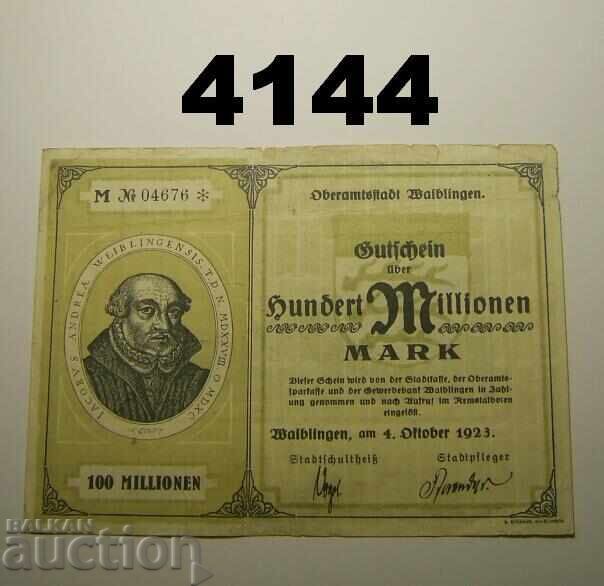 Waiblingen 100 milioane marci 1923 Germania