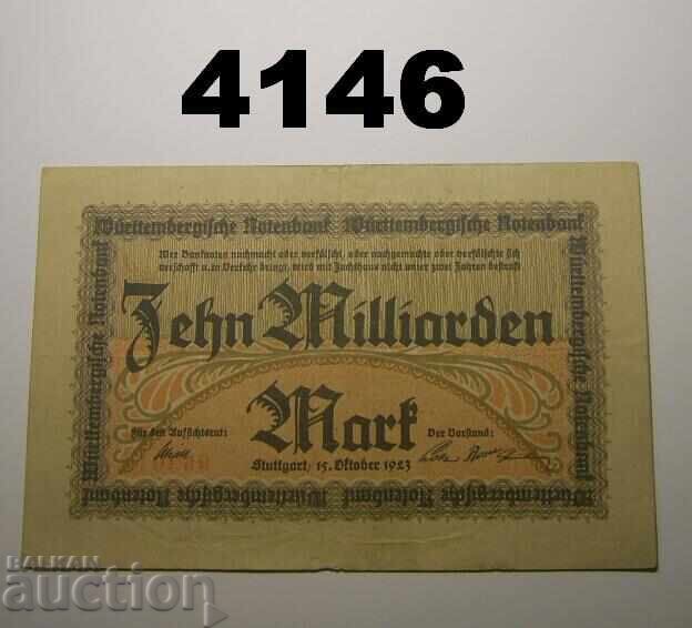 Germania 10 miliarde mărci 1923 Württembergische Notenbank