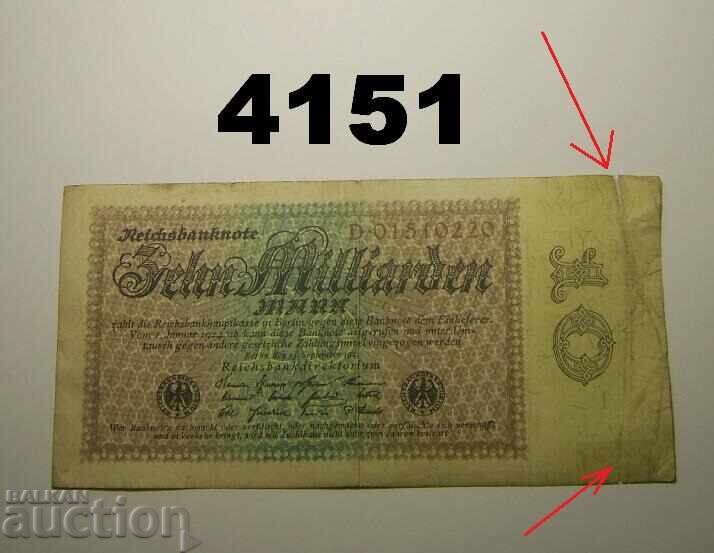Bancnotă Germania 10 miliarde mărci 1923 Berlin