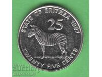 (¯`'•.¸ 25 Cents 1997 ERITREA ¸.•'´¯)