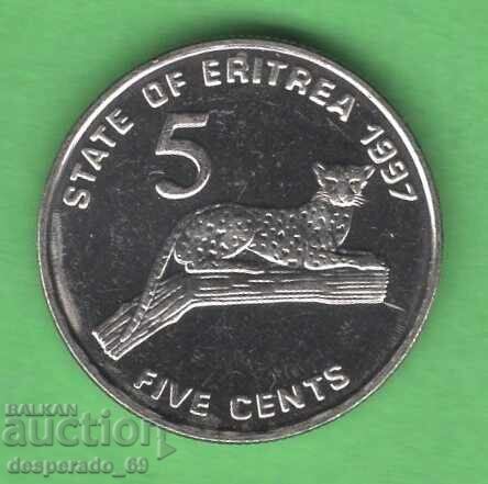 (¯`'•.¸ 5 cenți 1997 ERITREEA ¸.•'´¯)