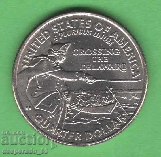 (¯`'•.¸ 25 cents 2021 P USA (Crossing the Delaware) UNC-