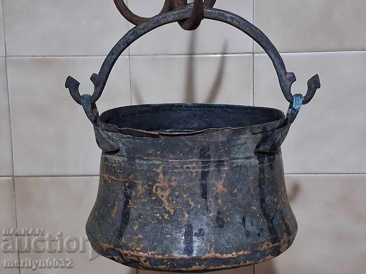 Licitație Ibric vechi de cupru, cupru, ceaun, ceaun, vas de cupru