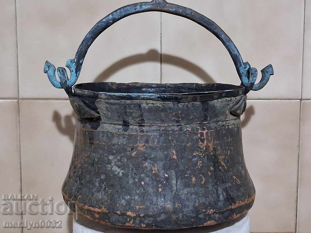 Ibric vechi de cupru, cupru, ceaun, ceaun, vas de cupru