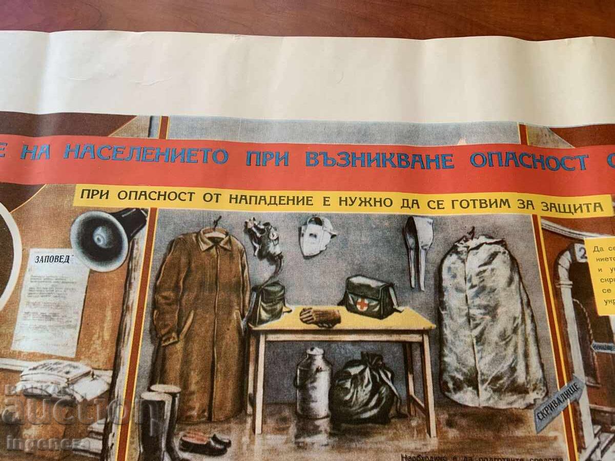 ТАБЛО УЧЕБЕН ПЛАКАТ ВОЕННО ДЕЛО ГРАЖДАНСКА ЗАЩИТА-98 Х 70 СМ с цена € 3.80 | 7.43 лв.