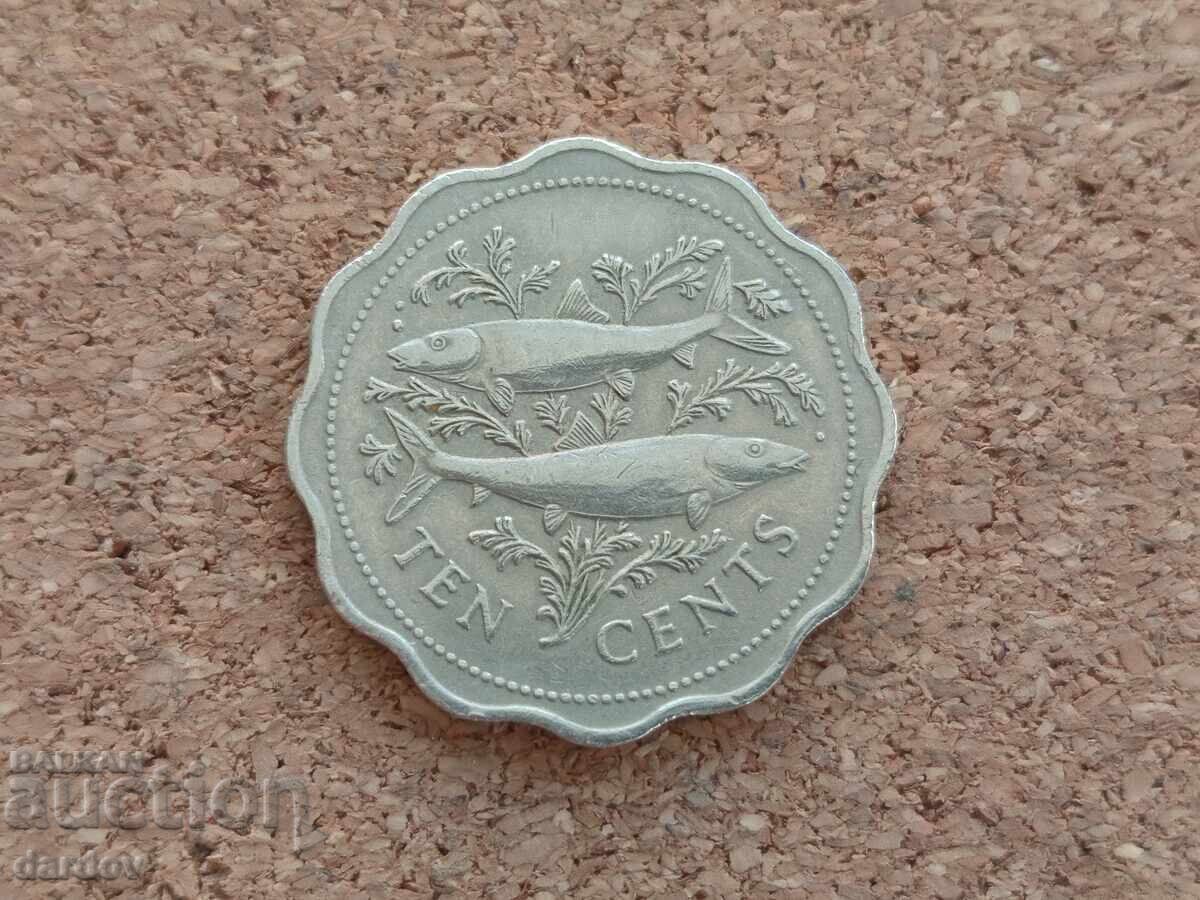 Insulele Bahamas, 10 cenți 1975