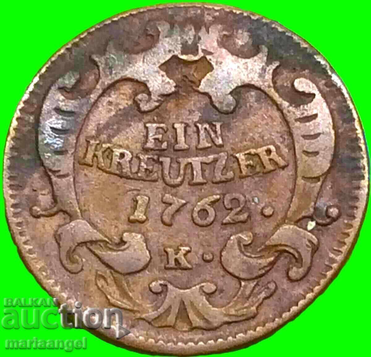 1 Kreuzer 1762 Austria K-Kremnitz Maria Theresa 10,57g - 5