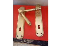 Vintage door handles with backplate set