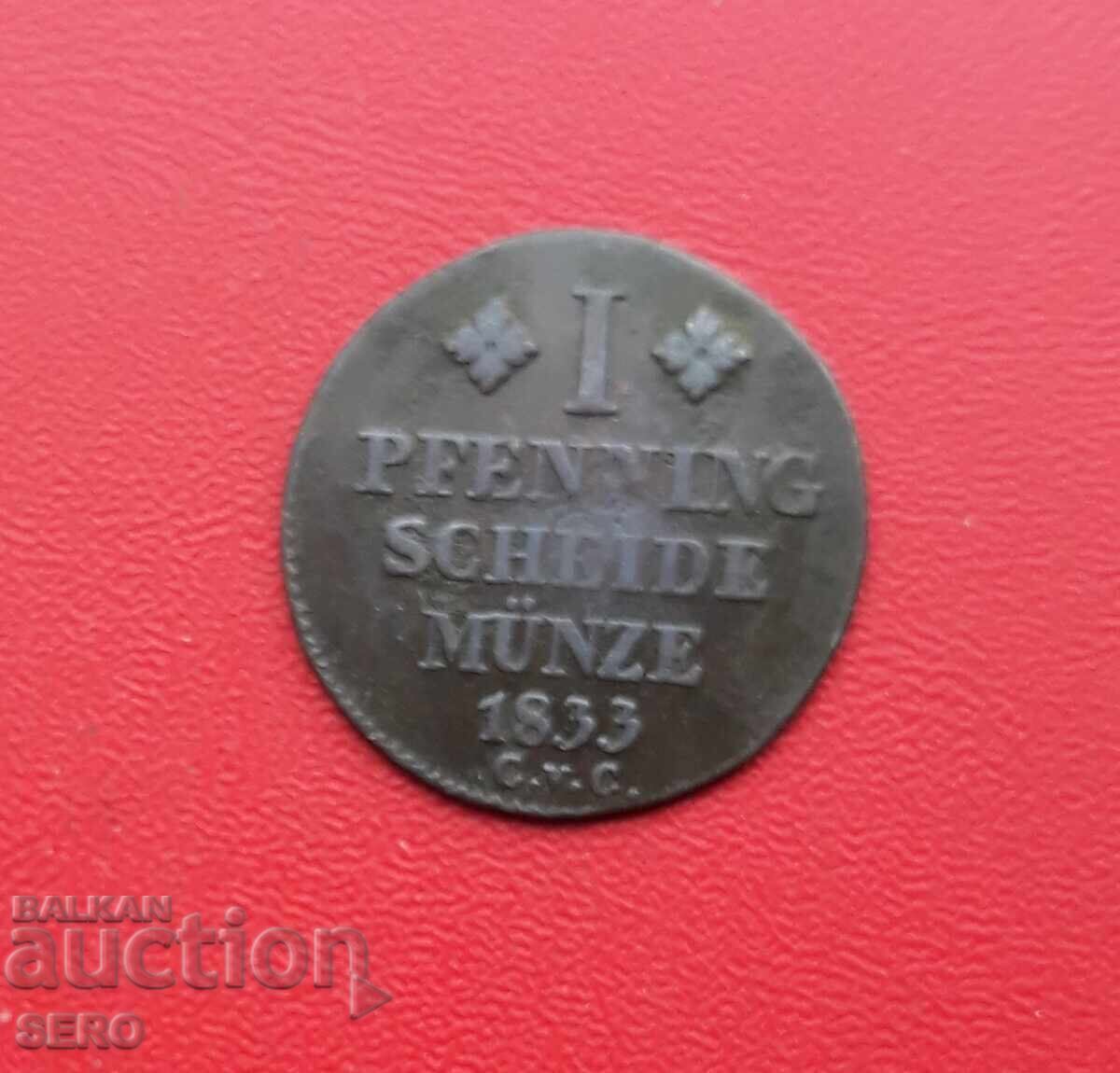 Germany-Braunschweig-Lüneburg-1 Pfennig 1833