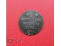 Germania-Braunschweig-Lüneburg-1 pfennig 1833