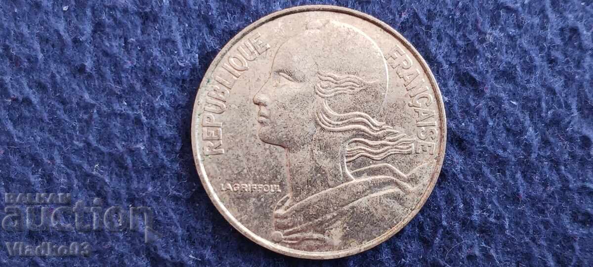 Franța 20 centime 1993 cu luciu de batere păstrat cu preț € 0.49 | 0.96 BGN