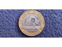 Франция 10 франка 1989