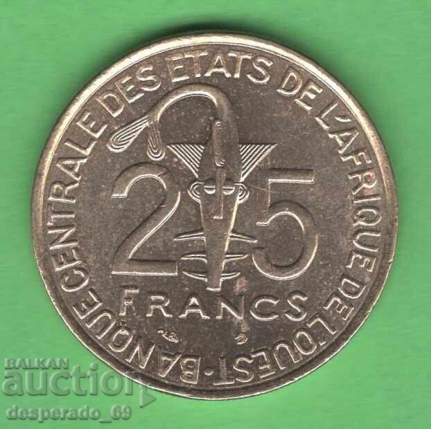 (¯`'•.¸ 25 Φράγκα 2002 Δυτικοαφρικανικά Κράτη aUNC