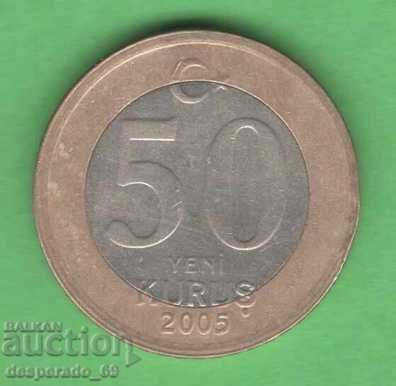 (¯`'•.¸   50 kurush 2005  TURTSIYA   ¸.•'´¯)