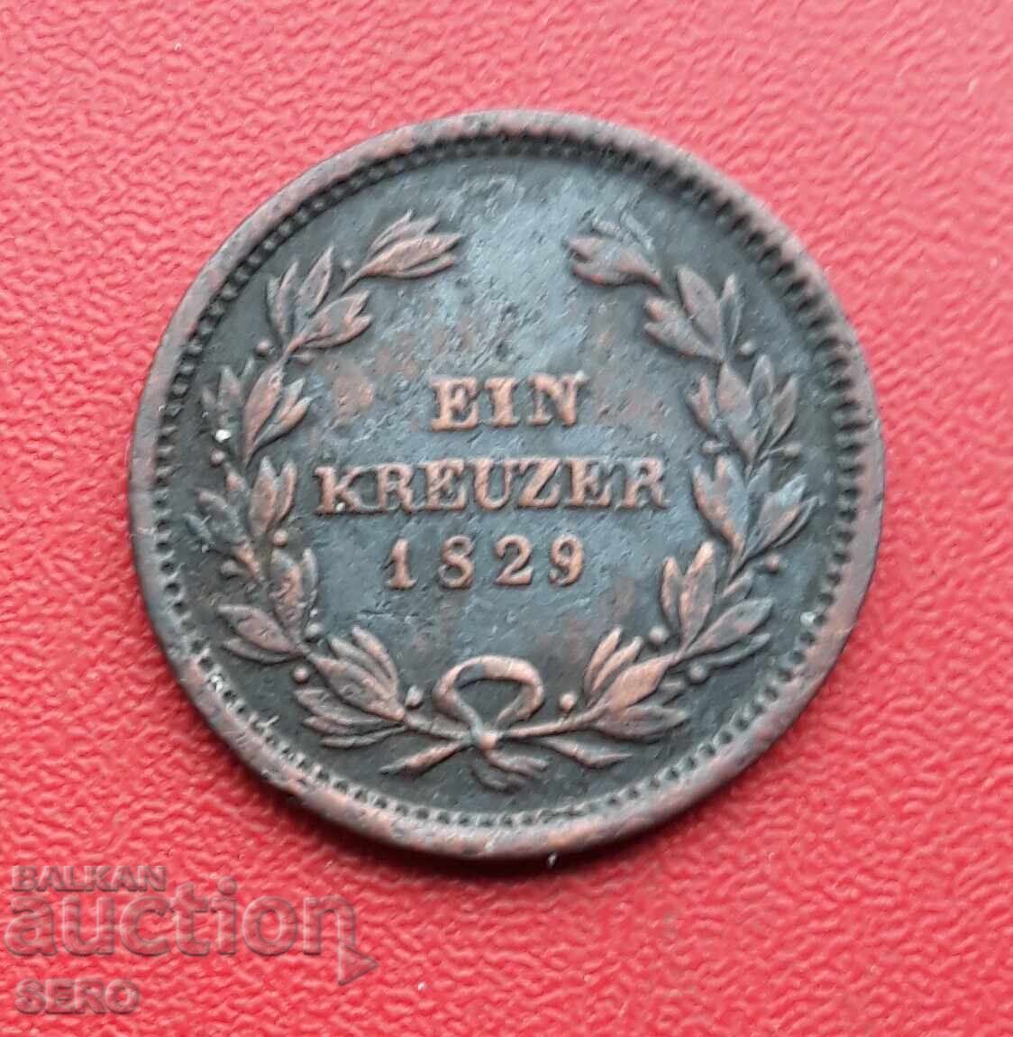 Germania-Baden-1 Kreuzer 1829