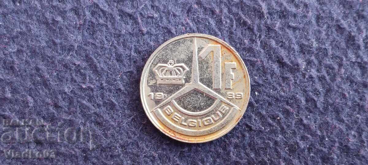 Belgia 1 franc 1989