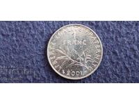 Франция 1 франк 2001