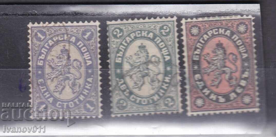 BULGARIA - LEUL MARE - II - 1886 - KBM nr. 28-30