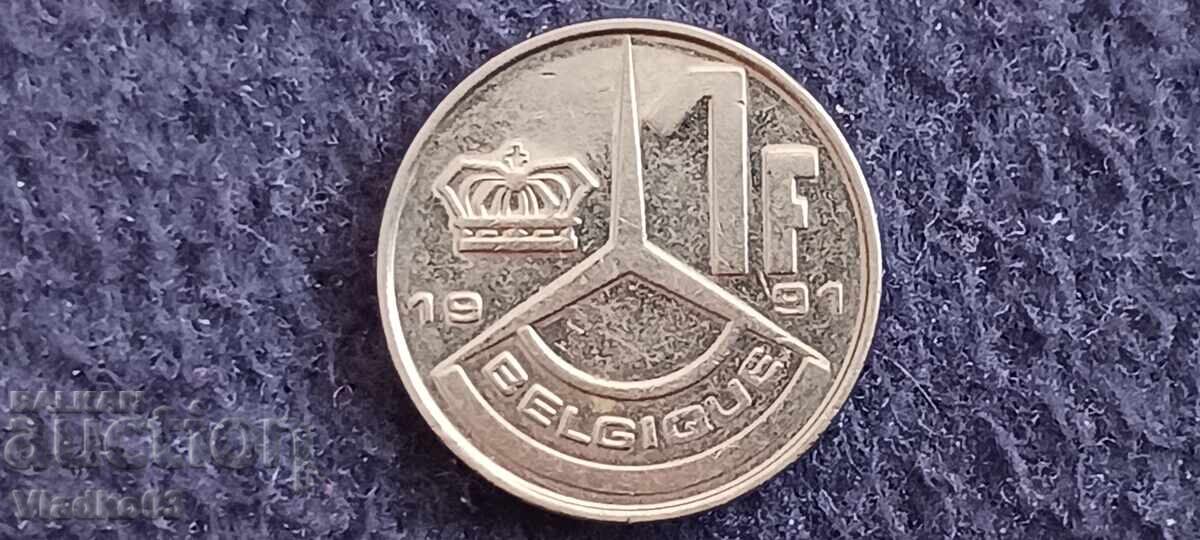 Belgia 1 franc 1991