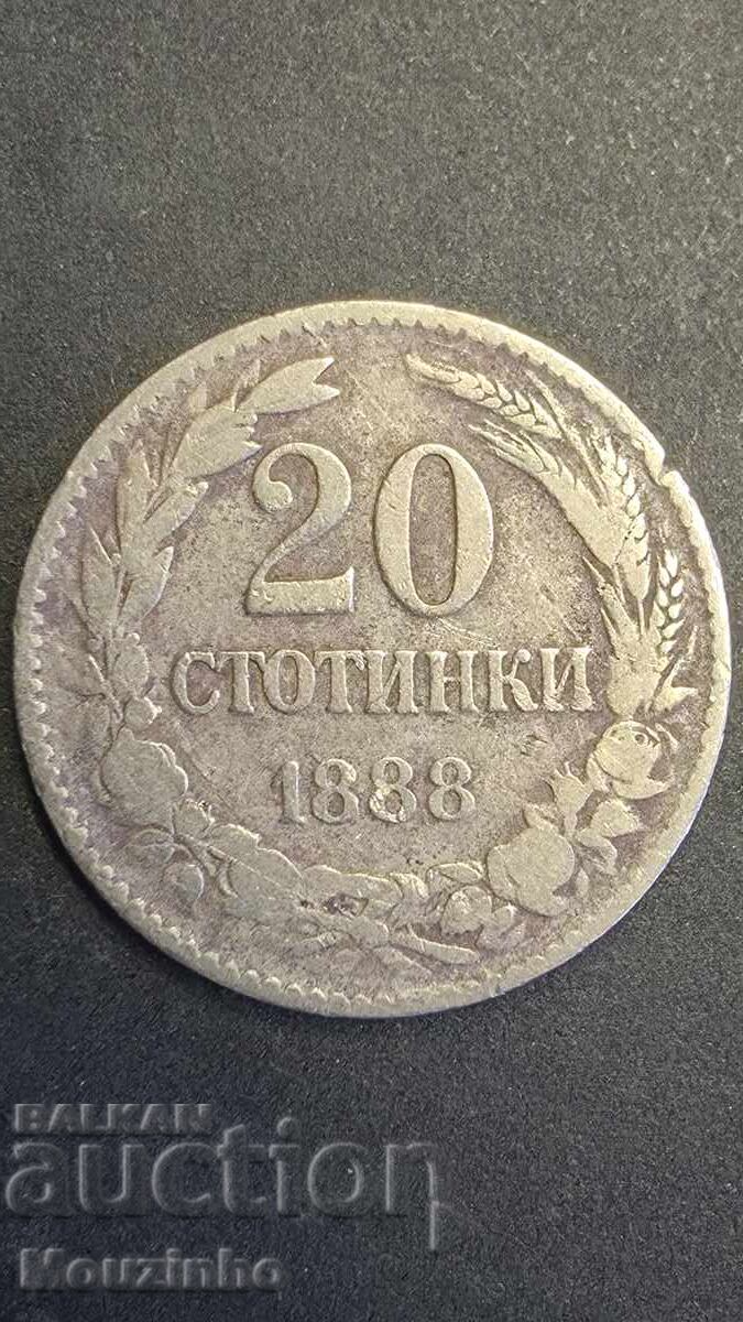 20 stotinki 1888 Principatul Bulgariei 3