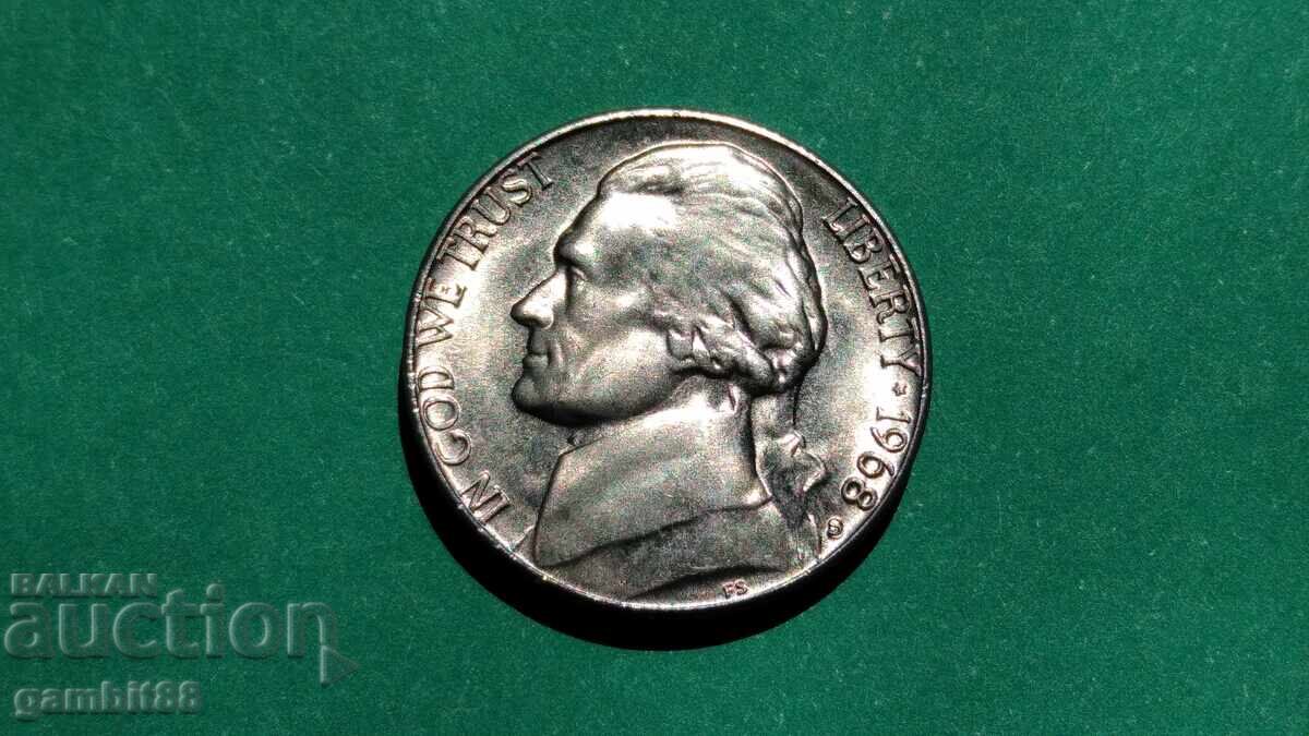 5 cenți 1968 S SUA-UNC