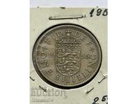 1 șiling 1956 Marea Britanie Stema engleză