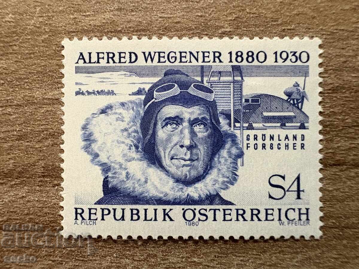 Austria - 100 g. de la nașterea lui Alfred Wegener (1980) MNH Austria - 100 g. de la nașterea lui Alfred Wegener (1980) MNH