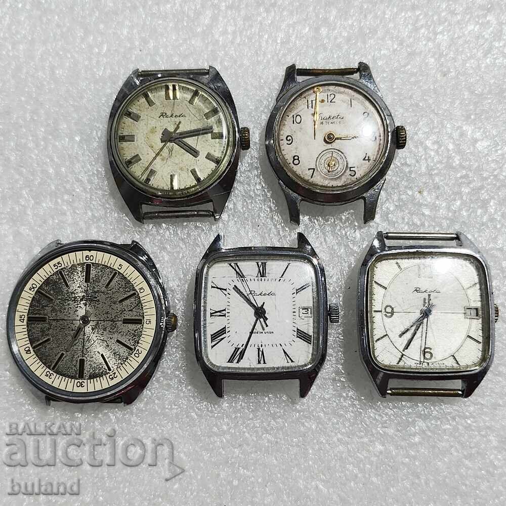ΠΑΡΤΙΔΑ από 5 Σοβιετικά Ρολόγια Raketa ΕΣΣΔ Raketa USSR BZC