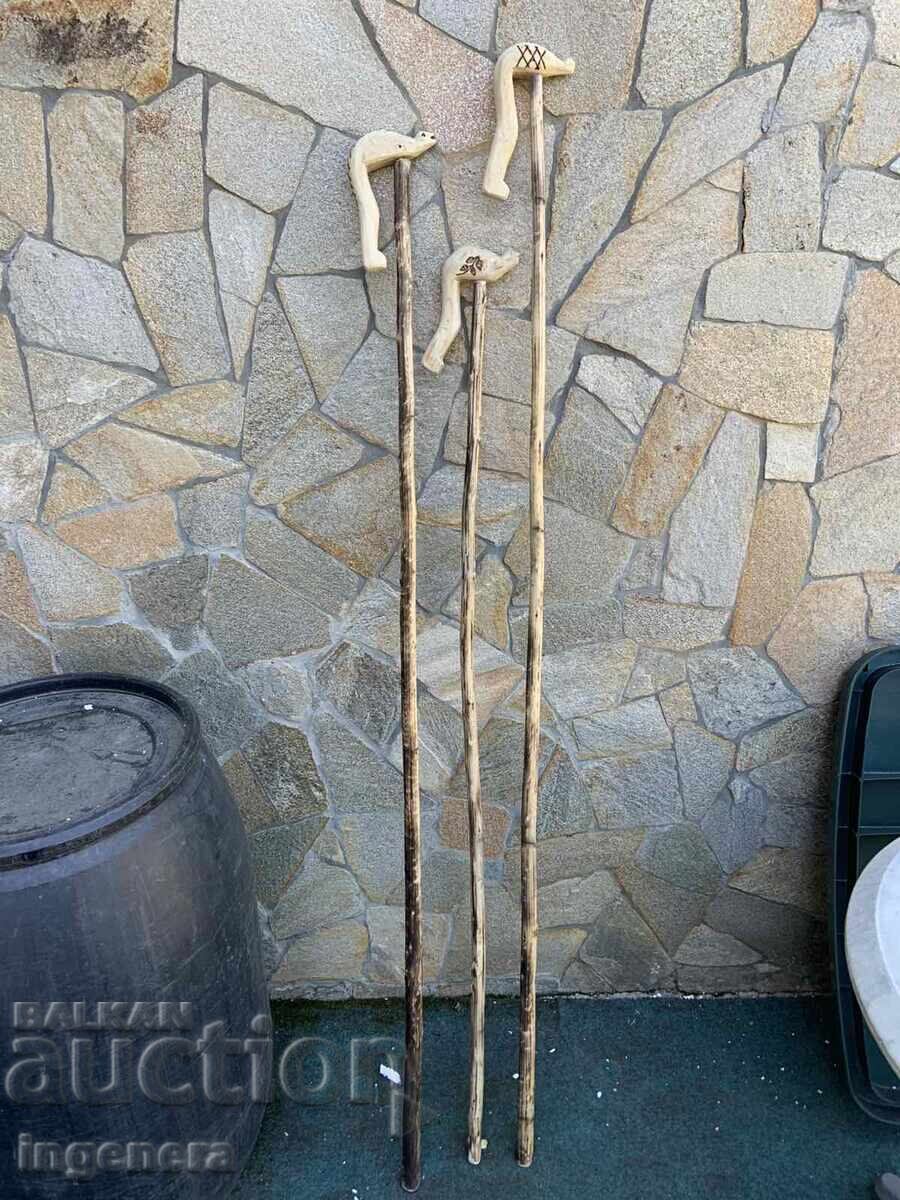 BĂT DE CIOBAN DIN LEMN DE CARPEN ȘI ALUN, FĂCUT MANUAL - 145 CM - 6