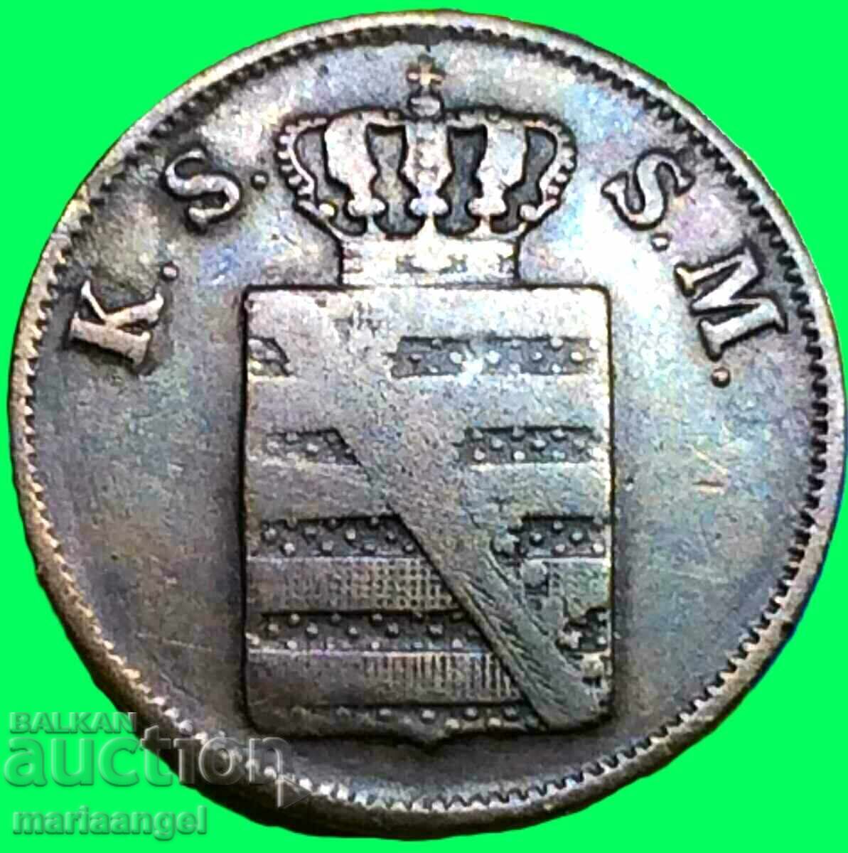 Saxony 2 pfennig 1848 Germany honey - 6