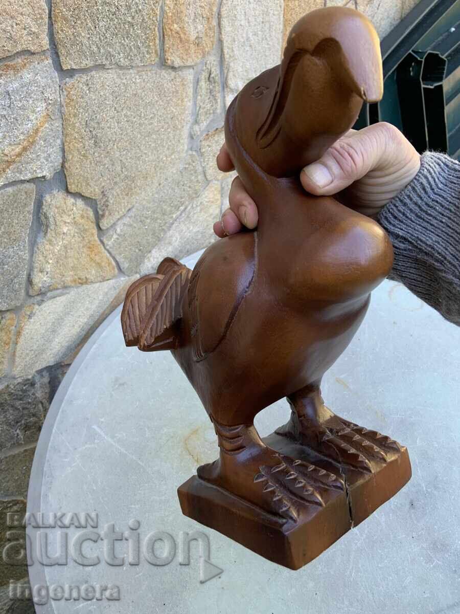 WOODEN SCULPTURE CARVING FIGURINE STATUETTE DODO BIRD - 5