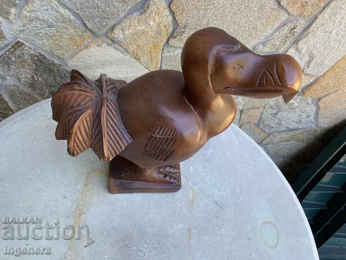 WOODEN SCULPTURE CARVING FIGURINE STATUETTE DODO BIRD - 6