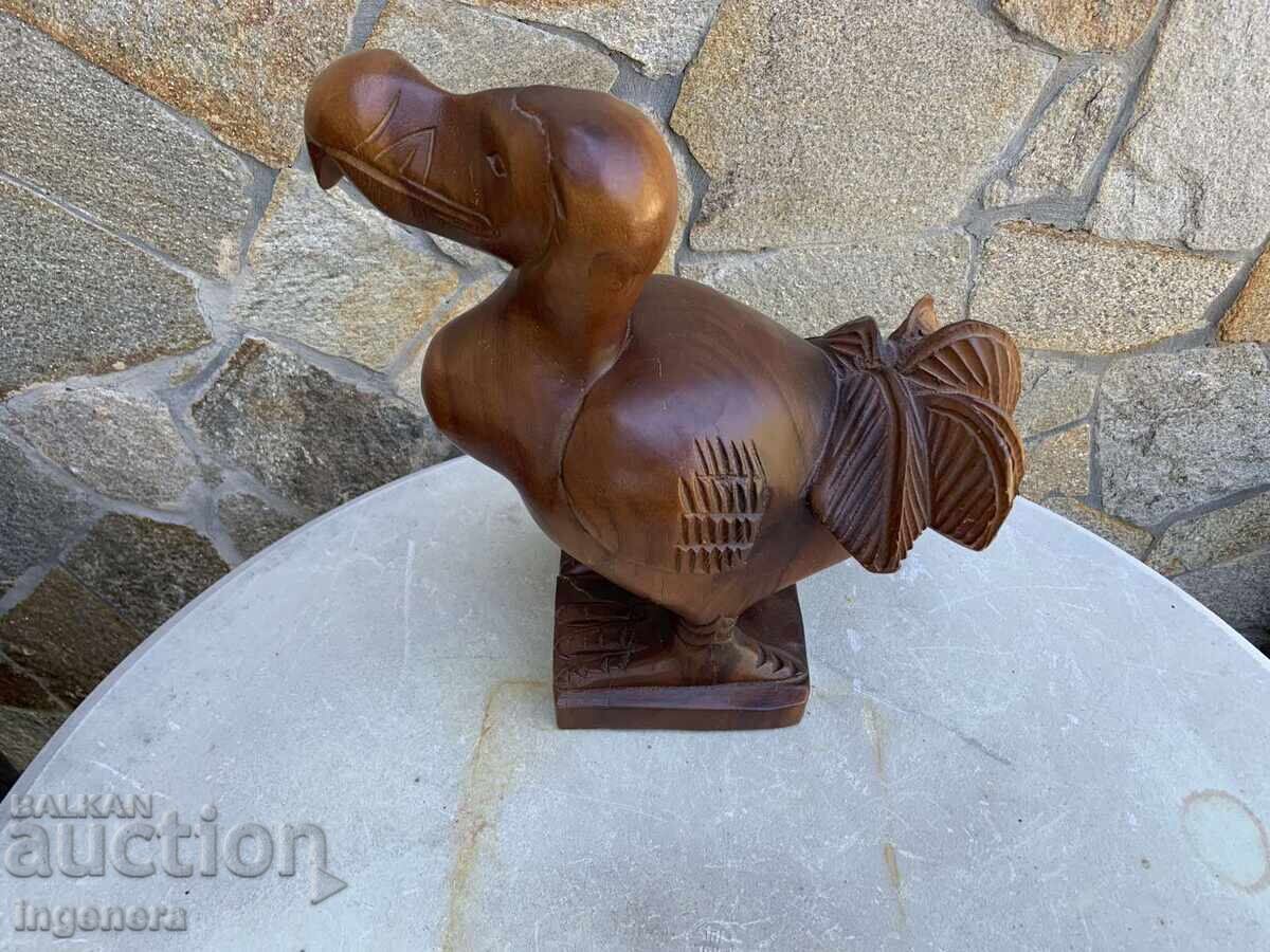 WOODEN SCULPTURE CARVING FIGURINE STATUETTE DODO BIRD