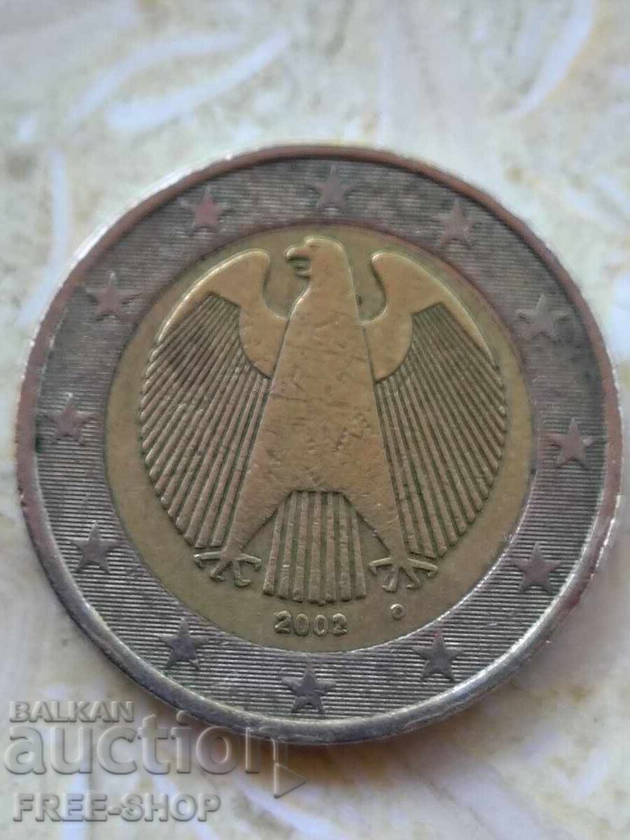 2 ευρώ 2002 Γερμανία γράμμα D