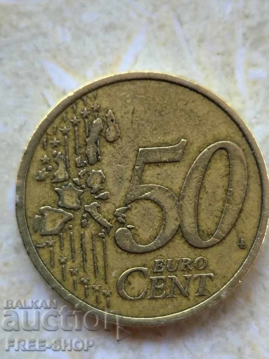 50 cenți 2001 cu preț € 1.49 | 2.91 BGN