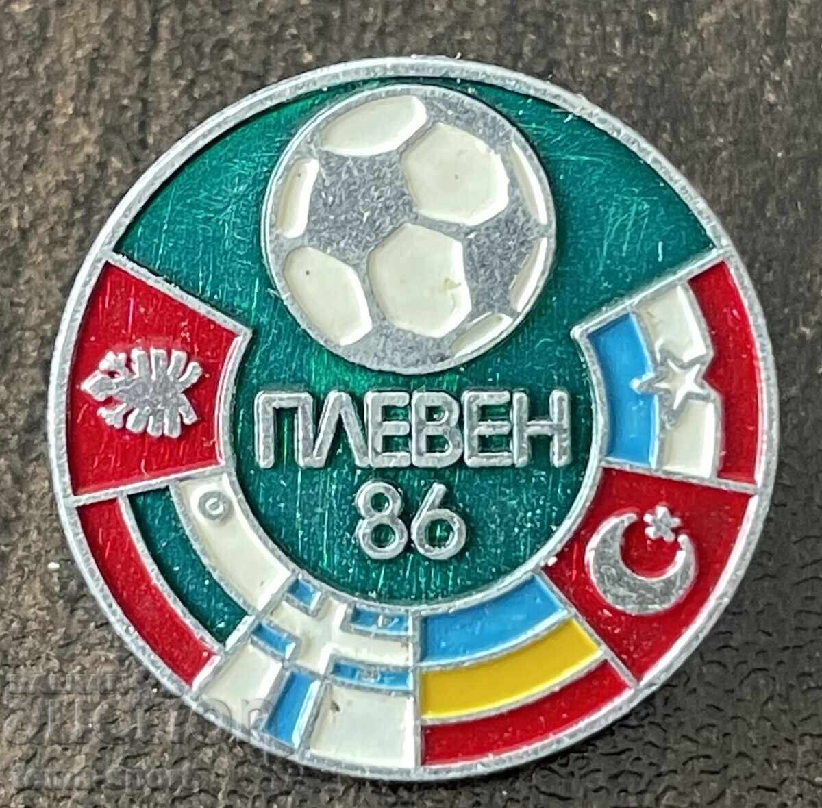 2110 Bulgaria insignă Balcaniada fotbal desfășurată la Plevna 1986
