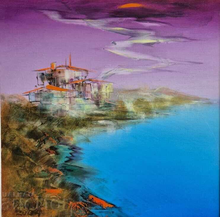 Pavlin Petrov Dimineață la mare 2004 peisaj în ulei cu preț € 335.00 | 655.21 BGN