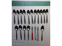 Лот стари чаени лъжички, вилички 19 бр.